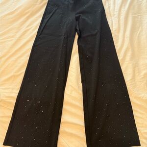 Chico's Black Wide Leg Pants with Silver Rhinestones